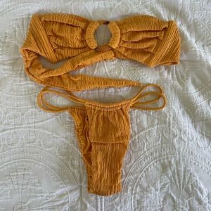 Montce Swim strapless ring bikini set size small